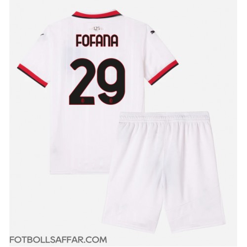 AC Milan Youssouf Fofana #29 Bortadräkt Barn 2024-25 Kortärmad (+ Korta byxor)